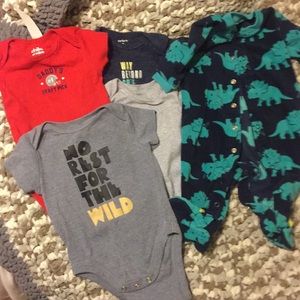 4- onesies and 1 pajama